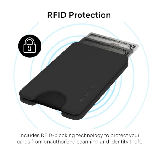 VELVET CAVIAR compatible with MagSafe Wallet - Magnetic Card Holder - color: Just Black