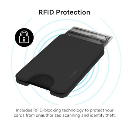 VELVET CAVIAR compatible with MagSafe Wallet - Magnetic Card Holder - color: Just Black