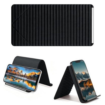 Foldable Silicone Phone Stand, Black, Anti-Slip, Multi-Angle - color: Black-light