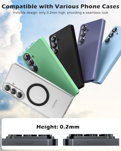 CloudValley for Samsung Galaxy S26 Camera Lens Protector, 9H Tempered Glass + Aluminum Alloy Lens Protective Ring Ultra-HD Tempered Glass Cover,Black - color: Black
