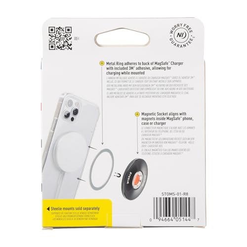 Nite Ize Steelie Orbiter Plus Magnetic Phone Socket + Metal Ring - Strong Dashboard Mount Phone Socket for a Secure Hold - Smooth Glide - Adjustable Viewing - Works with Steelie Mounts - style: Orbiter Plus Socket + Metal Ring