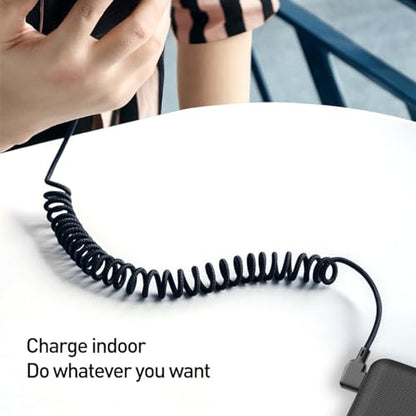 AICase 90 Degree Coiled Charging Cable,Right Angle Design Gaming LED Cord 6ft/1.8m Elastic Nylon Cable,Charge and Sync for Phone XS/XS Max/XR/Phone X/8/8 Plus/7/7 Plus, Pad Pro Air 2 and More - size: Coiled 6ft