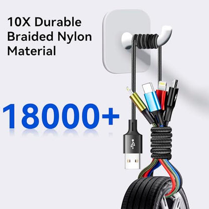 Multi Charging Cable,4 in 1 Braided Multiple Charger Cord, 2Pack 6Ft
