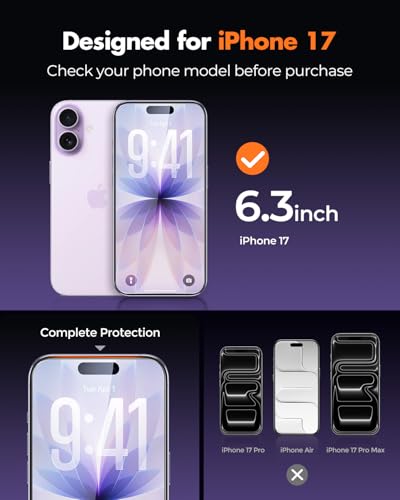 UNBREAKcable 3-Pack Screen Protector for iPhone 17 Tempered Glass - size: iPhone 17