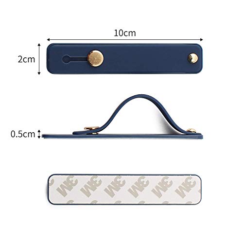 Removable and Reusable Cell Phone Grip Strap, Yetaida Telescopic Finger Kickstand Bracket Universal Silicone Phone Holder Stand and Portable Finger Loop for Most Smartphones Case (Navy) - color: Navy