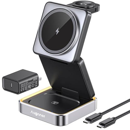 25W Fast Wireless Charging Station, Travel Charger for iPhone 18 Pro Max - color: BLACK