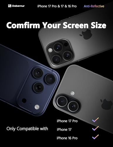 NON-GLASS[Anti Reflective] iPhone 17 Pro/17/16 Pro Flexible Screen Protector [3 Pack] | Case Friendly | Unbreakable TPU | Invisible Thin | Soft Hydrogel Film - size: iPhone 17 Pro/iPhone 17/iPhone 16 Pro
