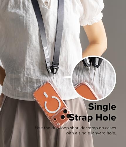 Ringke Phone Lanyard for iPhone 17 Pro Max and Most Smartphones [One-Touch Buckle] Shoulder Strap Adjustable Sturdy Universal Phone Crossbody Neck Lanyard for Travel Essentials - Graphite - color: Graphite