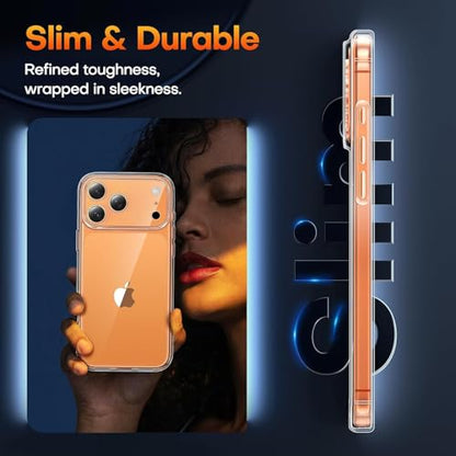 Case Clear for iPhone 15, [Upgraded Non-Yellowing] Military-Grade Protection Shockproof Bumper Transparent Ultra Slim Protective Case Cover, Anti-Scratch Back, Non-Slip