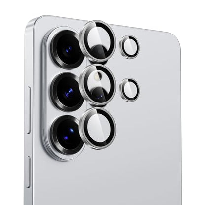 BENKS GlassWarrior Camera Lens Protector for Samsung Galaxy S26 Ultra, 9H Tempered Glass, Anti-Reflective HD Clarity, Ultra-Thin Scratch Resistant, Individual Metal Lens Ring Design (Silver) - color: Silver