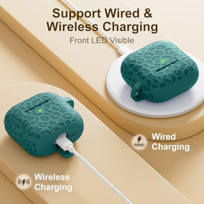 Leopard Engraved for AirPods 5 (2026) and AirPods 4 Case Cover (2024) - color: Green, size: Airpods 5 & 4 Case