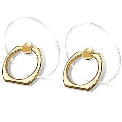 TACOMEGE Transparent Clear Phone Ring Grips Holder Kickstand, Gold