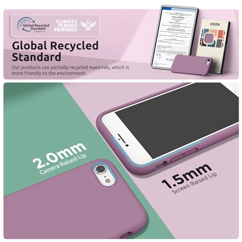 SURPHY Designed for iPhone SE Case, iPhone 8 Case, iPhone 7 Case, Liquid Silicone Phone Case for iPhone se 3rd 2nd SE 2022 SE 2020, Lilac Purple - color: Lilac Purple