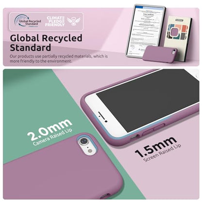 SURPHY Designed for iPhone SE Case, iPhone 8 Case, iPhone 7 Case, Liquid Silicone Phone Case for iPhone se 3rd 2nd SE 2022 SE 2020, Lilac Purple - color: Lilac Purple