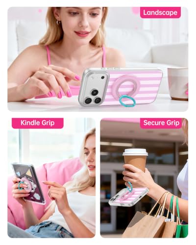 SYNCWIRE for MagSafe Phone Grip, Magnetic Phone Ring Holder - color: Pearl Pink