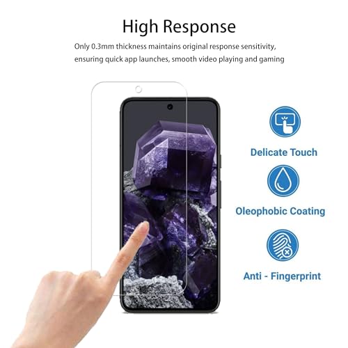 Easy Alignment Frame Designed For Google Pixel 8 Tempered Glass Screen Protector 2-Pack Camera Lens Protector Film 2-Pack