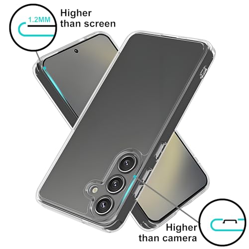 TENOC Phone Case for Samsung Galaxy S25, Clear Case Anti-Yellowing Protective Bumper Hard Back Cover - color: Clear Anti-Yellowing, size: S25