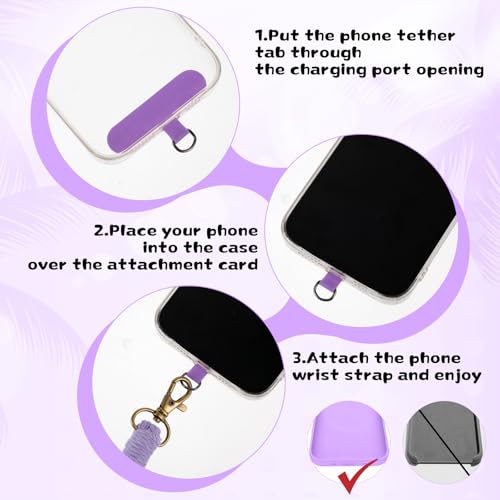 Ymapinc 3 Pack Phone Wrist Strap, Colorful Phone Lanyard Bracelet with Universal Patch, Wristlet Keychain for Smartphones – Compatible with 4-6.7 Inch Full-Coverage Cases