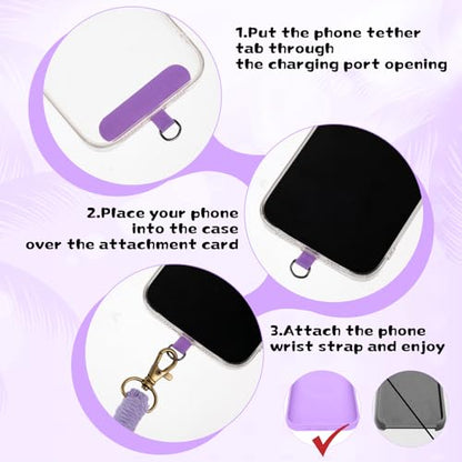 Ymapinc 3 Pack Phone Wrist Strap, Colorful Phone Lanyard Bracelet with Universal Patch, Wristlet Keychain for Smartphones – Compatible with 4-6.7 Inch Full-Coverage Cases