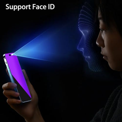 2 Pack 360 Degree Anti-blue Privacy Tempered Glass for iPhone 16 Pro Max Anti-Spy 4 Directions Screen Protector Film 4 Sides Anti-Peeping 6.9 inch - size: For iPhone 16 Pro Max