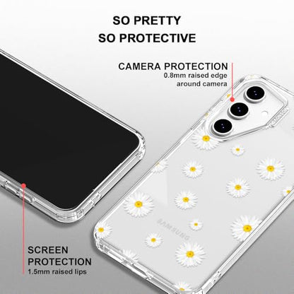 MOSNOVO Case for Samsung Galaxy S24 FE, [Buffertech 6.6ft Military-Grade Drop Protection] [Anti Peel Off Tech] Clear TPU Bumper Phone Case Cover Design - White Daisy - color: Clear - White Daisy, size: Samsung Galaxy S24 FE