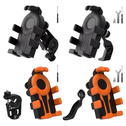 Motorcycle Phone Holder with Vibrations Dampener Nonslip Mount Handlebar Cellphone Mount - color: Black handlebar mode