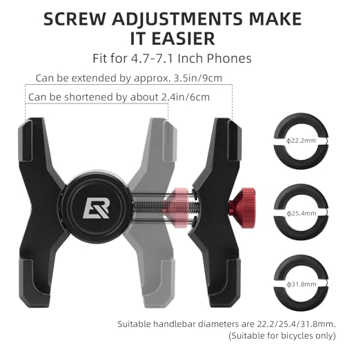 ROCKBROS Aluminum Bike Phone Mount for 4.7-7.1" Phones Handlebar Mount - style: Handlebar Mount