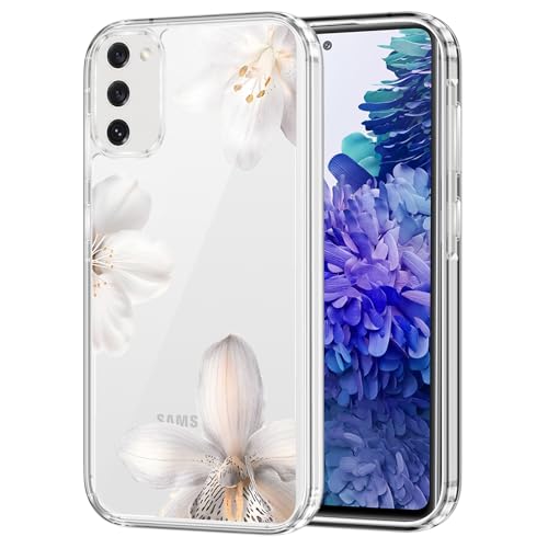 Clear Case for Samsung Galaxy S20 FE (4G/5G) 6.5", Aesthetic Cute Lily Floral Pattern Printed, Trendy Flower Design Women Girly, Soft TPU Shockproof Transparent Phone Cover for Samsung S20 FE - color: White Floral, size: Samsung Galaxy S20 FE (4G/5G)