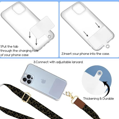 Phone Lanyard Wrist Strap Crossbody Adjustable, Cell Phone Lanyard for Around The Neck Shoulder Wristlet Strap - color: Doodle Hearts