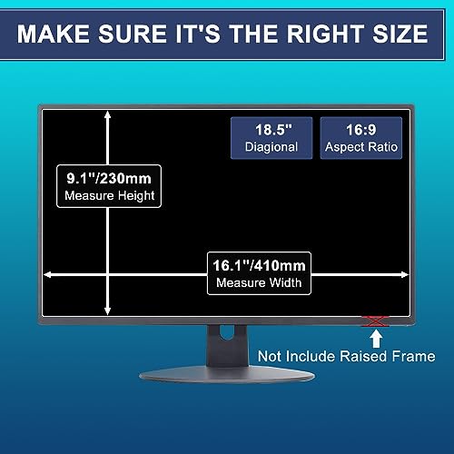 2 Pack 18.5 Inch Monitor Anti Glare Screen Protector Fit Diagonal 18.5" Desktop Standard or Curved Monitor 16:9 Widescreen, Reduce Glare and Eyes Strain, Anti Fingerprint (16.14" W x 9.09" H) - size: 18.5 inch
