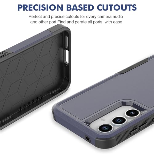 for Samsung Galaxy A35 5G Case: Dual Layer Protective Heavy Duty Cell Phone Cover Shockproof Rugged with Screen Protector - Military Protection Bumper Tough - Samsung Galaxy A35 5G 2024, Blue - color: Navy Blue (PC) + Black (TPU)