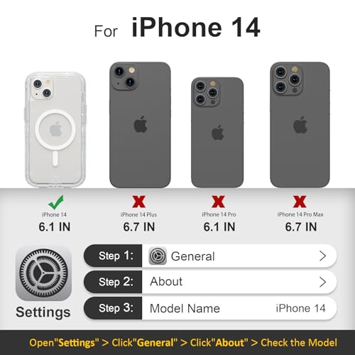 Follaroma for iPhone 14 Case, Magnetic Phone Cover, Clear, 6.1" | Compatible with MagSafe, Heavy Duty Shockproof Protection, Military-Grade Anti-Drop, Dual Layer Transparent Protective Case - color: Clear, size: iPhone 14 6.1''
