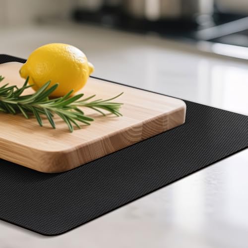 Upgraded 10” x 15” Non-Adhesive Non-Slip Cutting Board Mat Multi-Purpose - color: Black