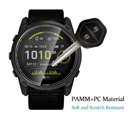 5 Pack Tempered Glass for Garmin Enduro 4 Screen Protector,9H Hardness,Ultra Resistant,Anti-Fingerprints,No Bubbles,HD-Clear,Full Coverage Watch Film for Garmin Enduro 4 [Easy Install] - color: Garmin Enduro 4