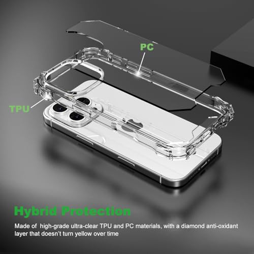 for iPhone 16 Pro Crystal Clear Case with Detachable Adjustable Crossbody Strap, Slim Fit Shockproof Protective Phone Case with Anti-Lost Shoulder Neck Lanyard 6.3" 2024 - size: iPhone 16 Pro