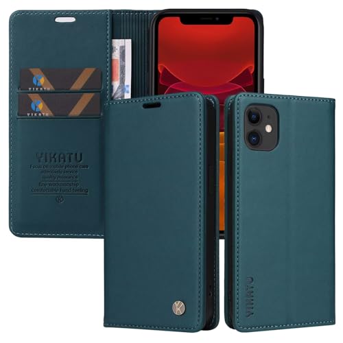 Caseurban Compatible with iPhone 11 Wallet Case PU Leather Flip Folio Case with Card Holder Magnetic Closure Shockproof Protective Phone Cover Blue - color: Blue, size: iPhone 11