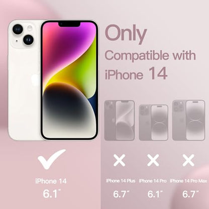JETech Silicone Case for iPhone 14, Pink | Silky Soft Touch, Shockproof Protection, Scratch Resistant, Microfiber Lining - color: Pink, size: iPhone 14