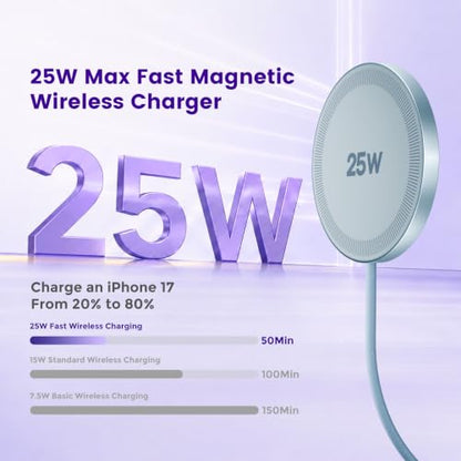 MagSafe 25W Wireless Charger for Apple Magnetic Fast Charging Pad - color: Blue