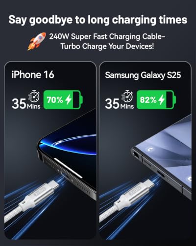 6 Inch Short USB C to USB C Cable 240W, 0.5ft C to C Fast Charging Cable - size: 0.5ft