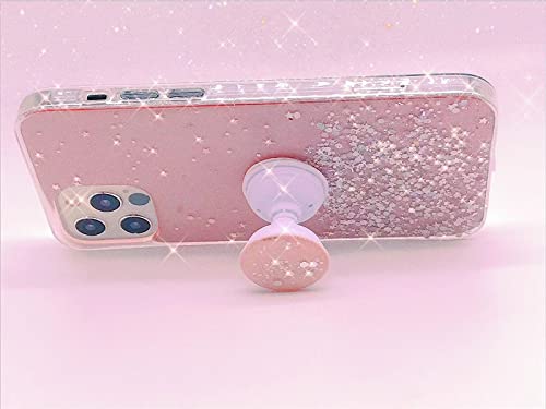 Expanding Phone Socket, Mount Holder Glitter Sparkle Bling for Cellphone Collapsible Stand Cell Phone Finger Foldable Holder Grip for Smartphones and Tablets (Black) - color: Black