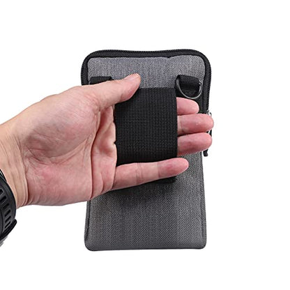 QBYVQQN Cell Phone Waist Belt Holster Mens, Waterproof Zipper Crossbody Smartphone Shoulder Messenger Bag Wallet Sling Bag - color: Grey, size: 6.9 INCH