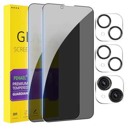 PEHAEL for iPhone 14 Privacy Screen Protector+Camera Lens Protector