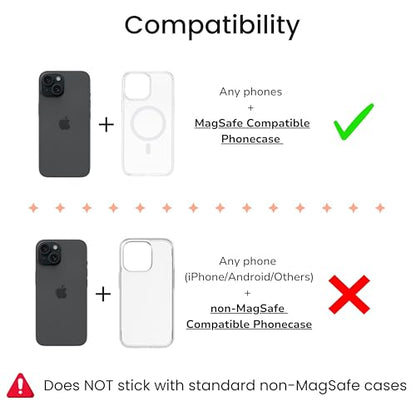 Magnetic Silicone Phone Grip Loop Holder for MagSafe iPhone Case - color: Black