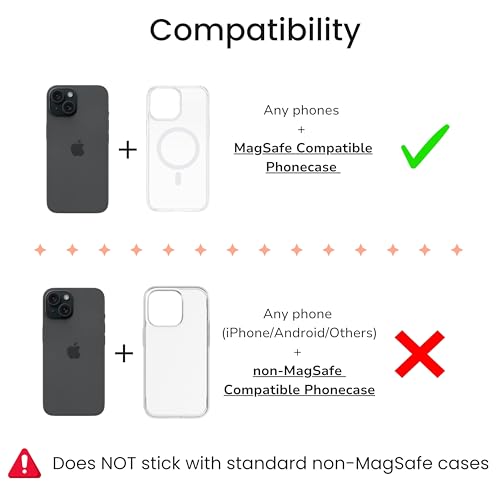 Magnetic Silicone Phone Grip Loop Holder for MagSafe iPhone Case - color: Purple Sparkle