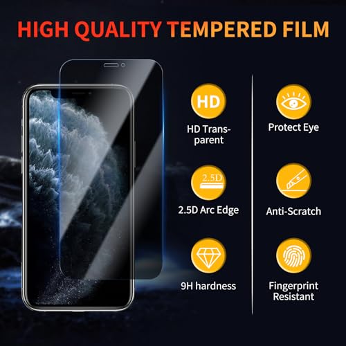 Privacy Screen Protector for iPhone 11 Pro Max/Xs Max 6.5 Inch 3 Pack, Tempered Glass Film Anti-spy Scratch Resistant 9H Hardness Case Friendly - size: iPhone 11 Pro Max/Xs Max