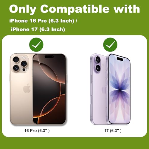 2 Pack Matte Privacy Screen Protector for iPhone 17/16 Pro 6.3",Anti-Glare Anti-Spy Scratch Resistant Tempered Glass Film,Smooth Responsive Touch Anti-Scratch Glass，Easy to Install - size: for iPhone 16 Pro / 17
