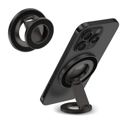 Magnetic Phone Ring Grip Holder for MagSafe Magnet Phone Stand Finger Ring - color: Black
