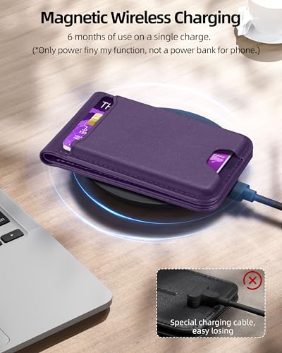 ExtreLife For Magsafe Wallet, Works with Apple Find My, 6 Cards Holder - color: Dark Purple