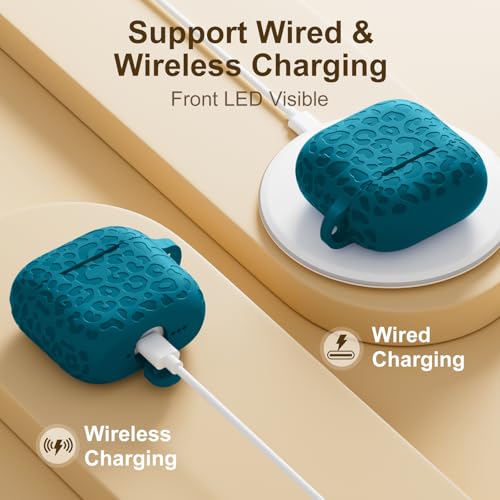 Leopard Engraved for AirPods 5 (2026) and AirPods 4 Case Cover (2024) - color: Blue, size: Airpods 5 & 4 Case