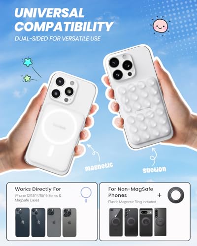 Klearlook 2PCS Magnetic Suction Phone Mount for MagSafe Case, Transparent - color: Transparent & Transparent